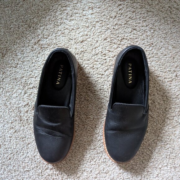 Portland Leather / Patina Black Leather Shoes / Size 5.5 - Picture 2 of 3